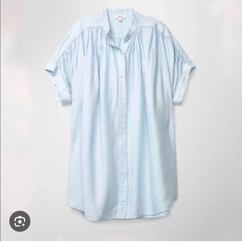 Wilfred Aritzia Bertillon Blouse Oversized Button Up Tunic Top Mandarin Collar